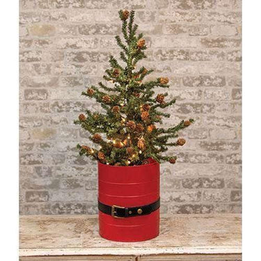 Santa Belt Red Bucket Christmas Decor - The Fox Decor